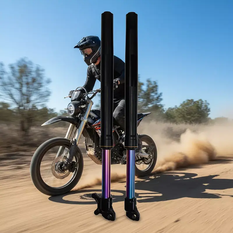 Rainbow Color Custom Käänteinen etuhaarukka Moottoripyörän iskunvaimennin